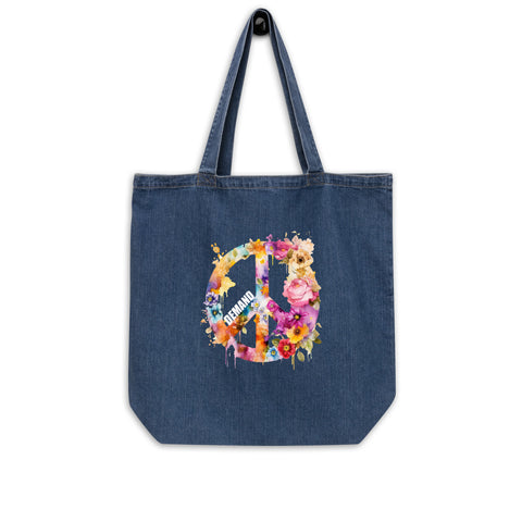 organic denim tote bag